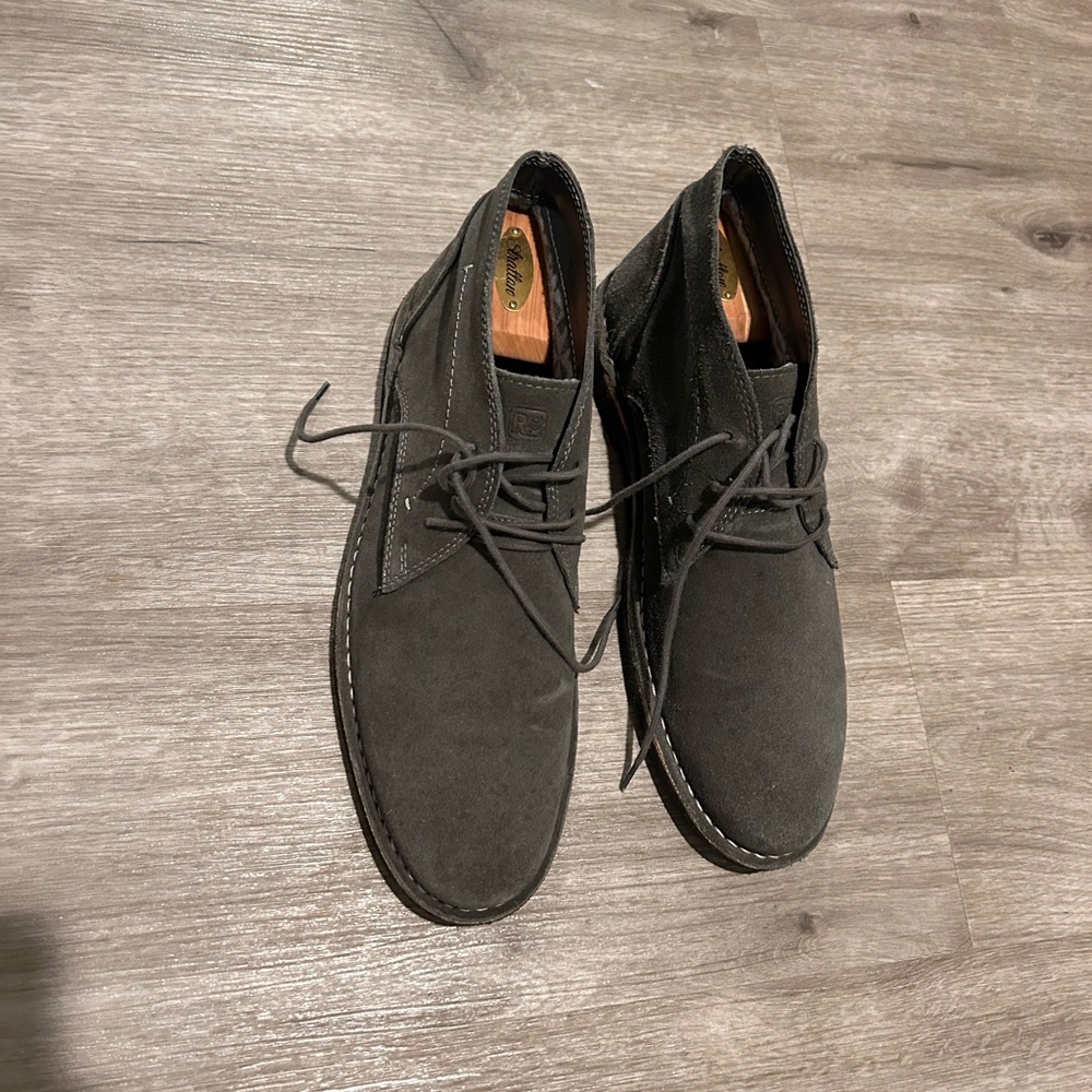 Gray Chukka Boots with Suede Upper and Ankle-High Design